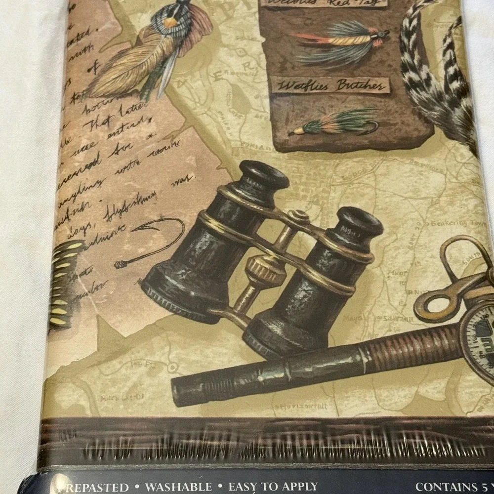 Vintage Expressions Fly Fishing Trout Wallpaper Border SB10107B 5 Rolls NOS